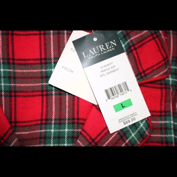 Lauren Ralph Lauren red plaid pajama set - Picture 6 of 7